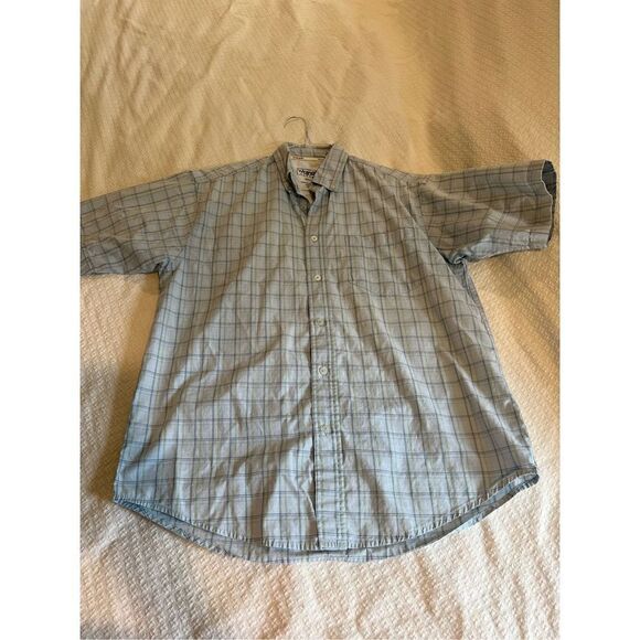 Men’s Wrangler button down light blue plaid shirt - Picture 5 of 8